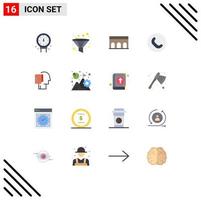 16 Thematic Vector Flat Colors and Editable Symbols of list begin architecture phone call Editable Pack of Creative Vector Design Elements