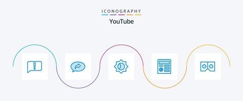 paquete de iconos youtube blue 5 que incluye vr. 3d. básico. documento. interfaz de usuario vector