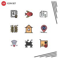 9 iconos creativos signos y símbolos modernos de acción de gracias comida mar otoño táctica elementos de diseño vectorial editables vector