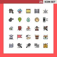 Universal Icon Symbols Group of 25 Modern Filled line Flat Colors of movie film map mixer controller Editable Vector Design Elements