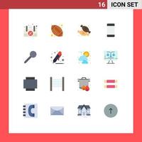 conjunto de 16 iconos de interfaz de usuario modernos signos de símbolos para dispositivos de hardware de postre pin iphone paquete editable de elementos de diseño de vectores creativos