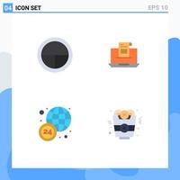 Modern Set of 4 Flat Icons Pictograph of army letter soldier e message Editable Vector Design Elements