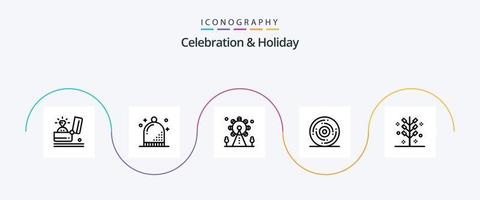 Celebration and Holiday Line 5 Icon Pack Including holiday. event. holiday. celebration. park vector