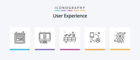 User Experience Line 5 Icon Pack Including computer. data. cleaner. chart. customization. Creative Icons Design vector