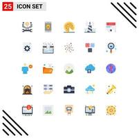 Modern Set of 25 Flat Colors Pictograph of ad nib map writing pen Editable Vector Design Elements