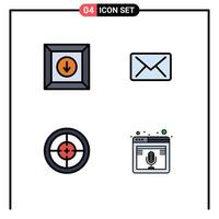 Universal Icon Symbols Group of 4 Modern Filledline Flat Colors of box soldier email army internet Editable Vector Design Elements