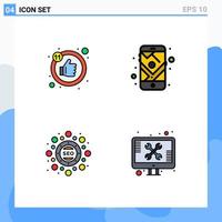 4 Creative Icons Modern Signs and Symbols of like seo gps route repair Editable Vector Design Elements