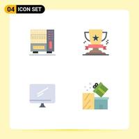 4 Flat Icon concept for Websites Mobile and Apps furniture computer drawer win device Editable Vector Design Elements