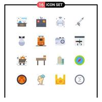 Set of 16 Modern UI Icons Symbols Signs for construction gun energy sealant iot Editable Pack of Creative Vector Design Elements