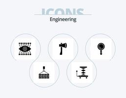 paquete de iconos de glifos de ingeniería 5 diseño de iconos. buscar. edificio. ojo. herramienta de hacha herramienta de hacha vector