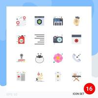 16 Thematic Vector Flat Colors and Editable Symbols of bio knowledge protection human capability Editable Pack of Creative Vector Design Elements