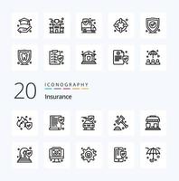 20 Insurance Line icon Pack like shop protection security insurance security vector