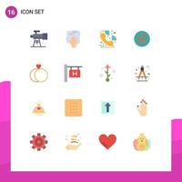 16 Flat Color concept for Websites Mobile and Apps marriage connection scrub url link Editable Pack of Creative Vector Design Elements