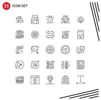 Set of 25 Modern UI Icons Symbols Signs for light healthcare strawberry medical sport Editable Vector Design Elements