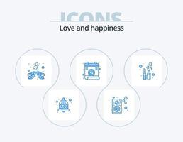 Love Blue Icon Pack 5 Icon Design. cosmetic. poem. kissing. love. romantic vector