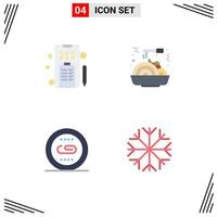 Pack of 4 Modern Flat Icons Signs and Symbols for Web Print Media such as marketing optimization chinese food engine nature Editable Vector Design Elements