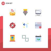 Universal Icon Symbols Group of 9 Modern Flat Colors of up arrows layout process target Editable Vector Design Elements