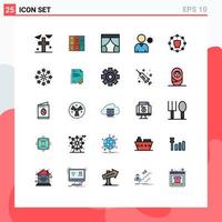 25 Creative Icons Modern Signs and Symbols of user controls documents window stage Editable Vector Design Elements