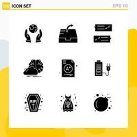 9 Solid Glyph concept for Websites Mobile and Apps a inspiration help innovation creative Editable Vector Design Elements