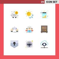 paquete de iconos de vector de stock de 9 signos y símbolos de línea para monedas de entretenimiento de equipo elementos de diseño de vector editables de juego móvil