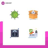 Modern Set of 4 Flat Icons Pictograph of cell scale upload progress ship Editable Vector Design Elements