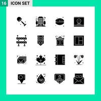 paquete de iconos de vector de stock de 16 signos y símbolos de línea para vacaciones en carretera postre vacaciones fantasma elementos de diseño de vector editables