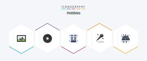 Hobbies 25 Flat icon pack including pincushion. hobby. back pack. hobbies. mic vector