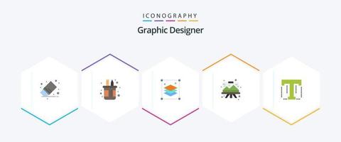 diseñador gráfico 25 paquete de iconos planos que incluye gráfico. dibujo. lápiz. diseño. capas vector