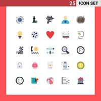 Set of 25 Modern UI Icons Symbols Signs for case case perforator business friend Editable Vector Design Elements