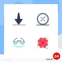 4 Universal Flat Icons Set for Web and Mobile Applications arrow galsses commerce commerce view Editable Vector Design Elements