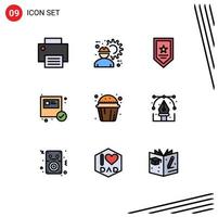 Set of 9 Modern UI Icons Symbols Signs for shopping ecommerce labour box star Editable Vector Design Elements