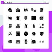 Pictogram Set of 25 Simple Solid Glyphs of transfer file conspiracy document occult Editable Vector Design Elements