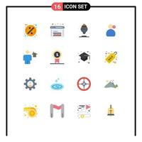 Pictogram Set of 16 Simple Flat Colors of avatar working web security work treat Editable Pack of Creative Vector Design Elements