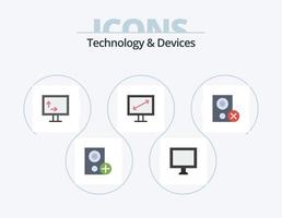 dispositivos flat icon pack 5 diseño de iconos. hardware. dispositivos. altura. ordenadores. mostrar vector