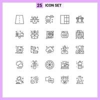 25 Universal Lines Set for Web and Mobile Applications mom jewel blade diamond grid Editable Vector Design Elements
