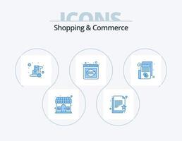 Shopping And Commerce Blue Icon Pack 5 Icon Design. world wide web. network domain. wish list. explorer. luggage trolley vector