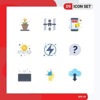 9 Creative Icons Modern Signs and Symbols of ecologic web online smaller less Editable Vector Design Elements