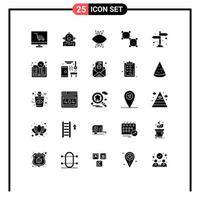 25 iconos creativos, signos y símbolos modernos de conexión espacial, sensación de visión limitada, elementos de diseño vectorial editables vector