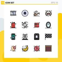Set of 16 Modern UI Icons Symbols Signs for frame oil st gallon bottle Editable Creative Vector Design Elements