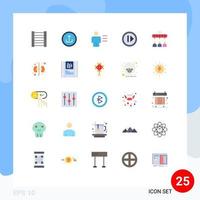 Pack of 25 creative Flat Colors of group media analytics forward human Editable Vector Design Elements