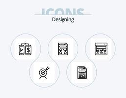 Designing Line Icon Pack 5 Icon Design. document. designer. bag. design. toolkit vector