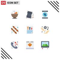 Flat Color Pack of 9 Universal Symbols of page data connect arrows marshmallow Editable Vector Design Elements