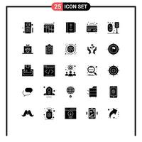 25 Creative Icons Modern Signs and Symbols of scrub bath book credit atm Editable Vector Design Elements