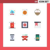 Modern Set of 9 Flat Colors and symbols such as box oil basket gallon bottle Editable Vector Design Elements