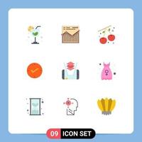 9 Creative Icons Modern Signs and Symbols of clothes cell cherry mobile approved Editable Vector Design Elements