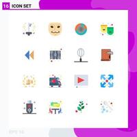 16 Flat Color concept for Websites Mobile and Apps theater masks analysis statistics financial Editable Pack of Creative Vector Design Elements