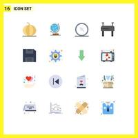 Pictogram Set of 16 Simple Flat Colors of floppy sport web gymnastics point Editable Pack of Creative Vector Design Elements