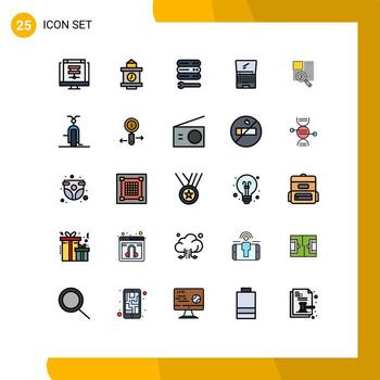 conjunto de 25 iconos de interfaz de usuario modernos signos de símbolos para elementos de diseño de vector editables de computadora de dispositivo de servidor de computadora portátil de línea