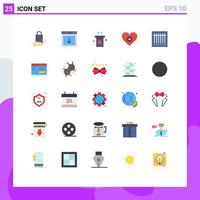 25 Thematic Vector Flat Colors and Editable Symbols of add like element love rostrum Editable Vector Design Elements