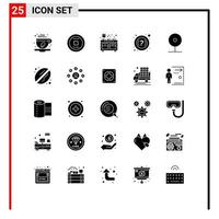 User Interface Pack of 25 Basic Solid Glyphs of cctv support cooker help cooking Editable Vector Design Elements